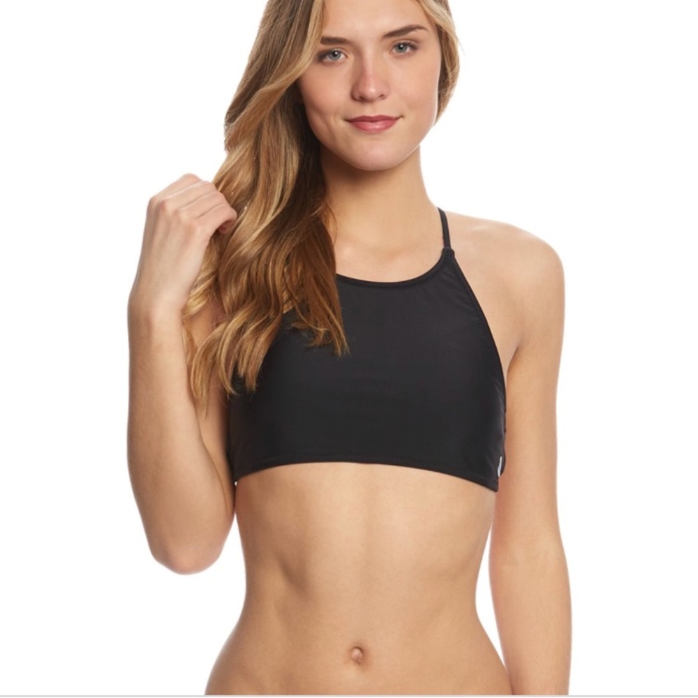 Volcom black bikini crop top